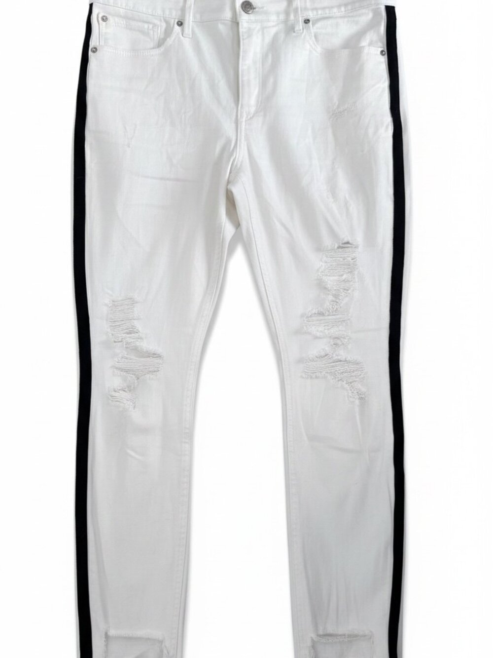 EXPRESS White Distressed Cropped Legging Jeans – Size 10